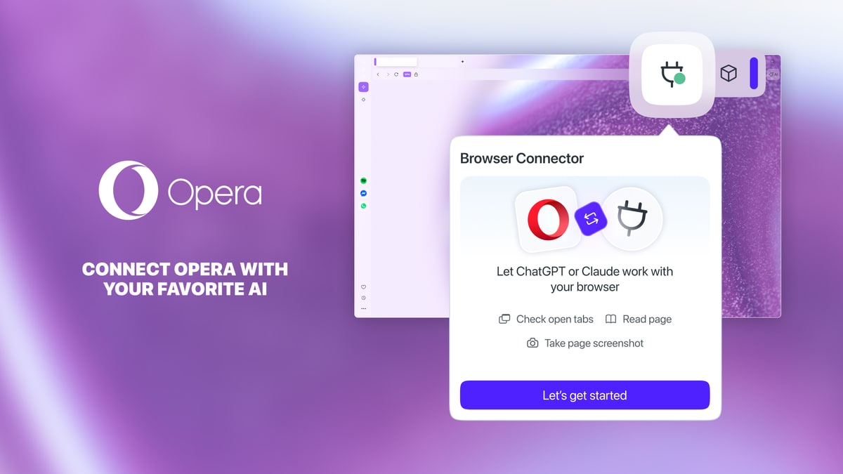 Opera schaltet Browser Connector für ChatGPT und Claude frei