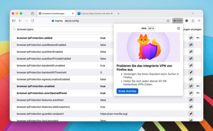Firefox: Eingebautes VPN mit 50 GB Datenvolumen 