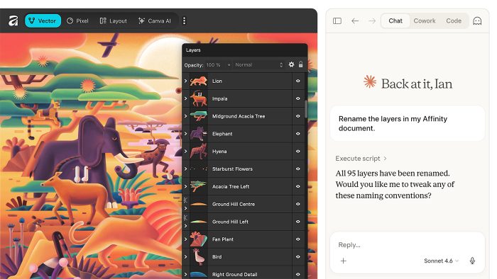 Affinity-Apps integrieren Claude über MCP