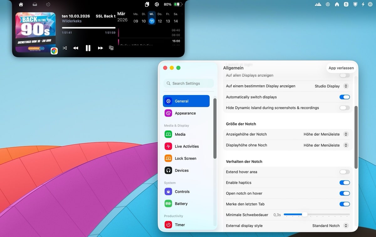 Mac-App Atoll 2.0 integriert Terminal und erweitert Notch-Funktionen