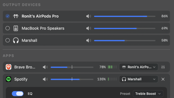 FineTune ergänzt macOS um die fehlende Audiosteuerung