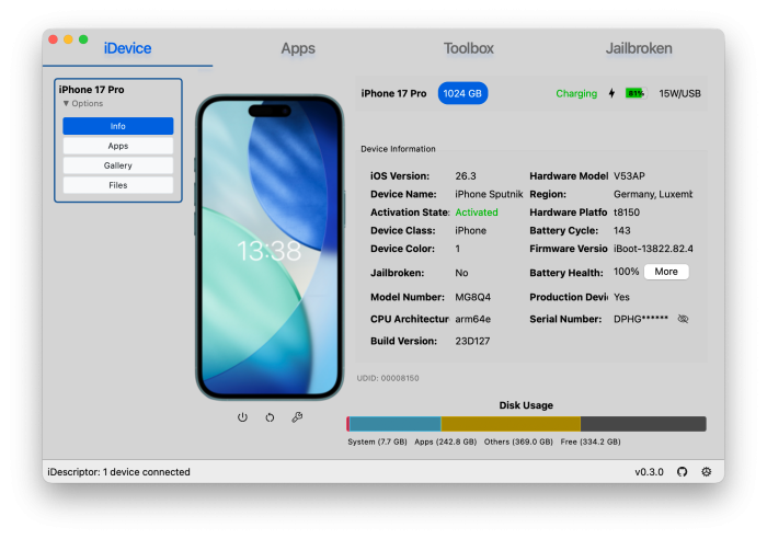 iDescriptor: Open-Source-Werkzeug verwaltet iPhone und iPad am Mac