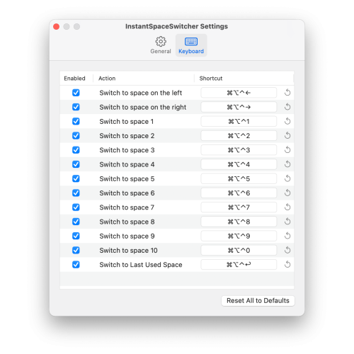 Menüleisten-App InstantSpaceSwitcher für macOS