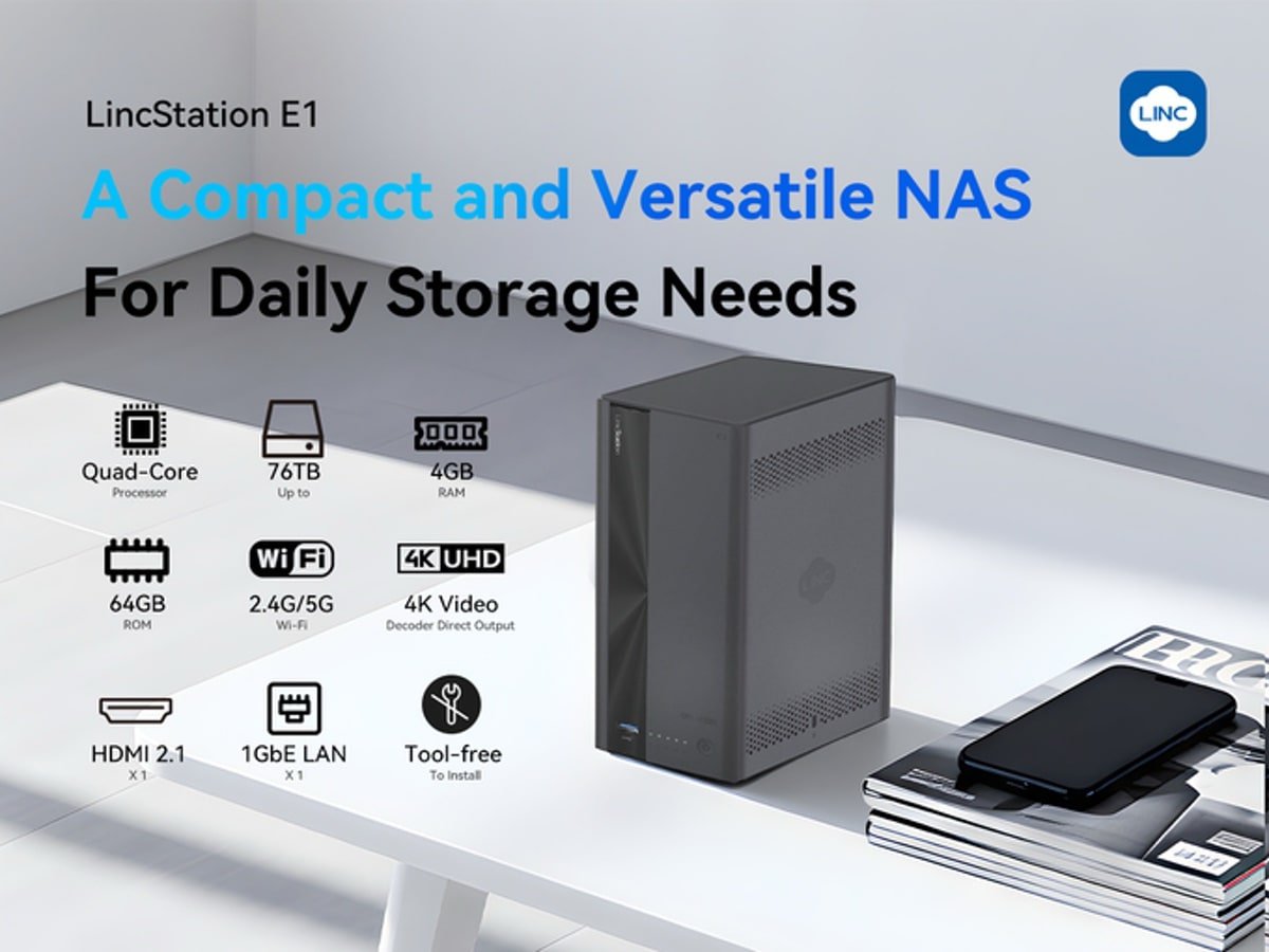LincStation E1: Kleiner 4-Bay-Netzwerkspeicher für den Schreibtisch startet über Kickstarter