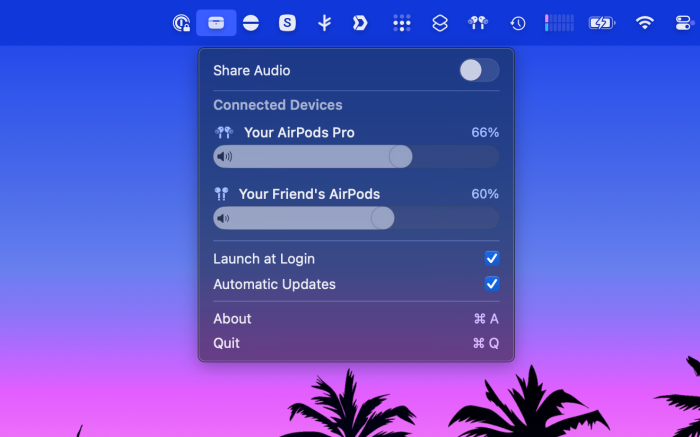 PairPods verteilt Mac-Audio gleichzeitig auf mehrere Bluetooth-Geräte