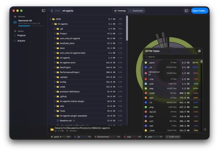 MacDirStat: Festplattenplatz grafisch unter macOS visualisieren