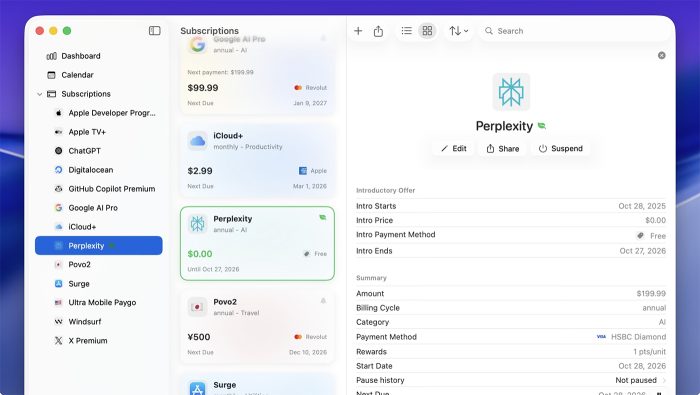 Wird immer wichtiger! SubList hilft beim Überblick über laufende Abos