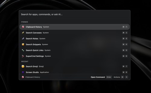 SuperCmd: Freie Raycast-Alternative mit Launcher, Notizen und KI